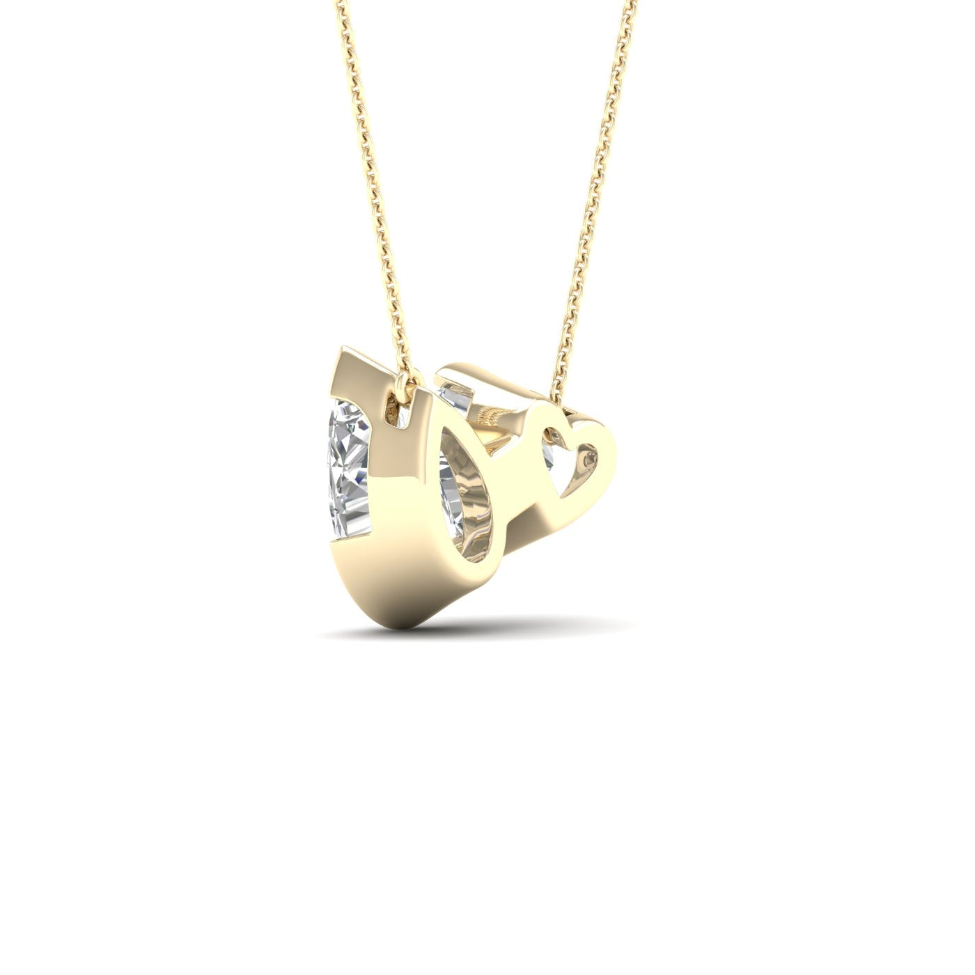 Heart Pear Diamond Two-Stone Necklace