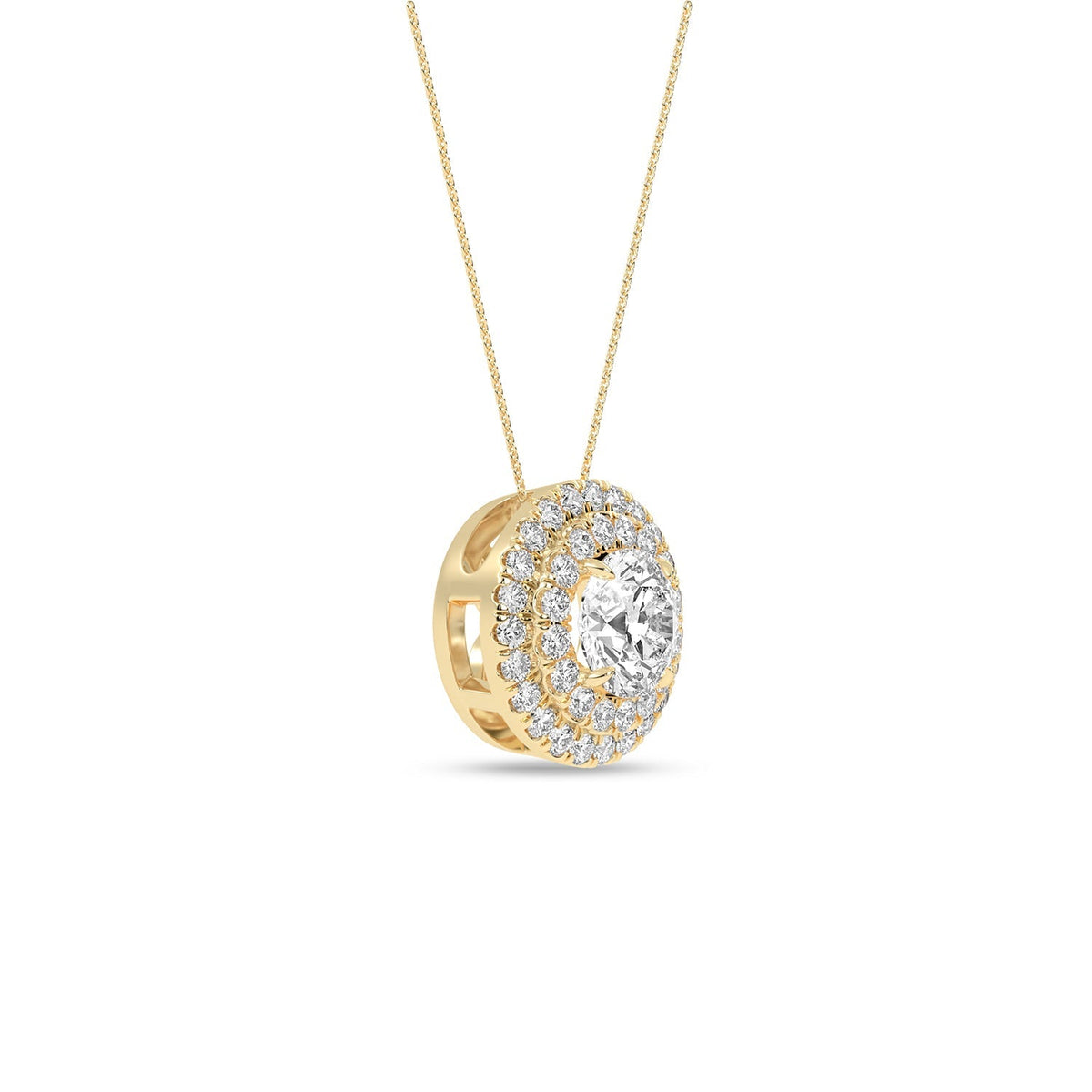 Quaint Double Halo Round Pendant