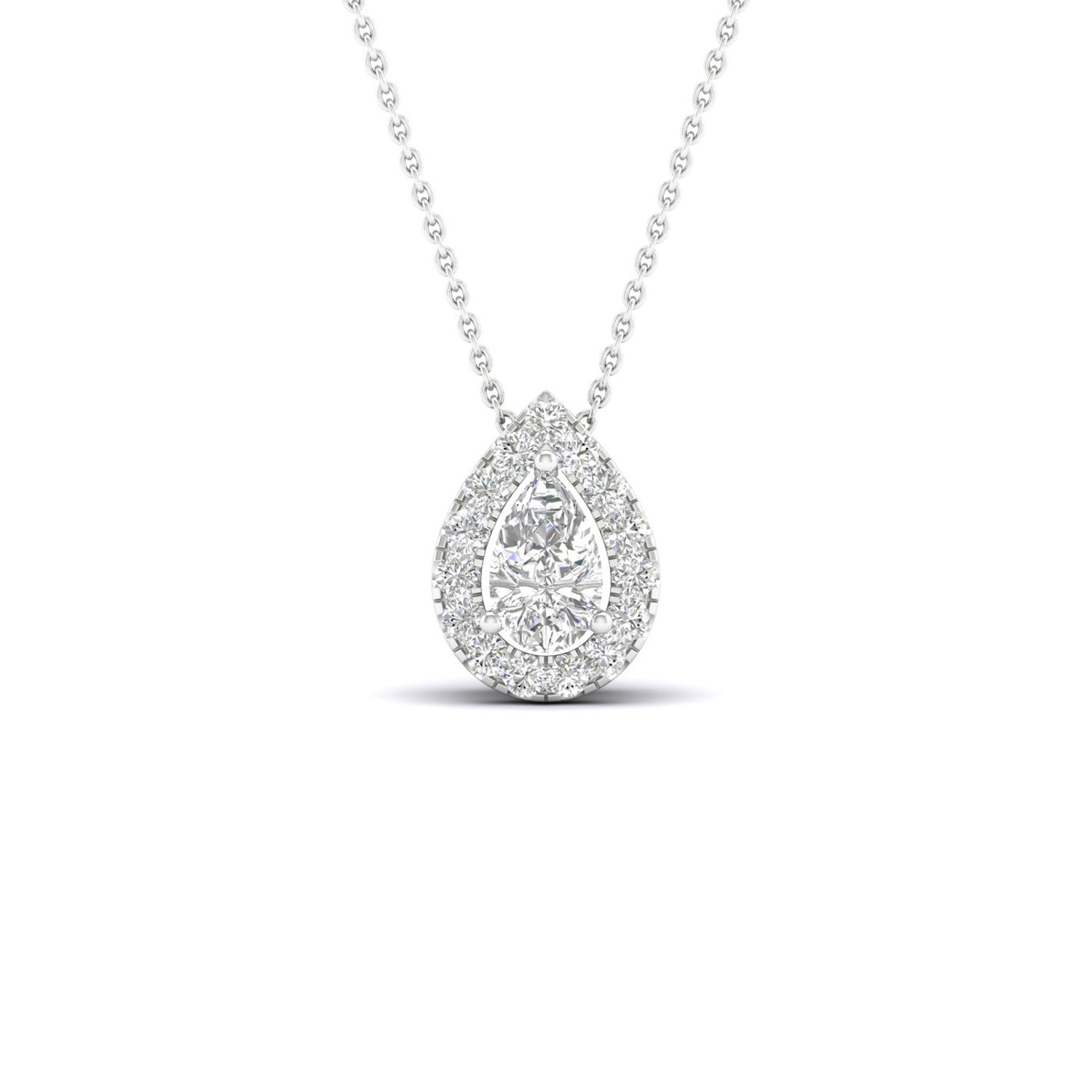 Petite Dewdrop Halo Necklace
