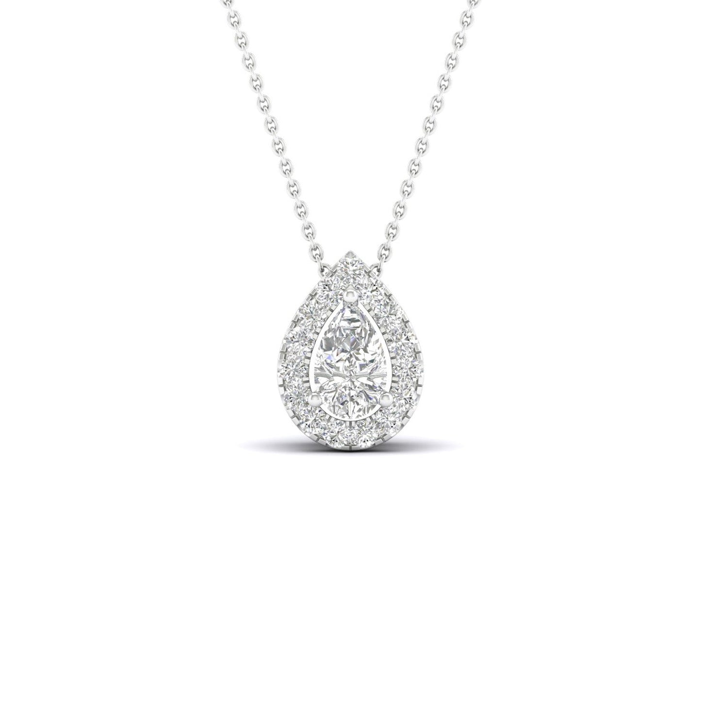 Petite Dewdrop Halo Necklace