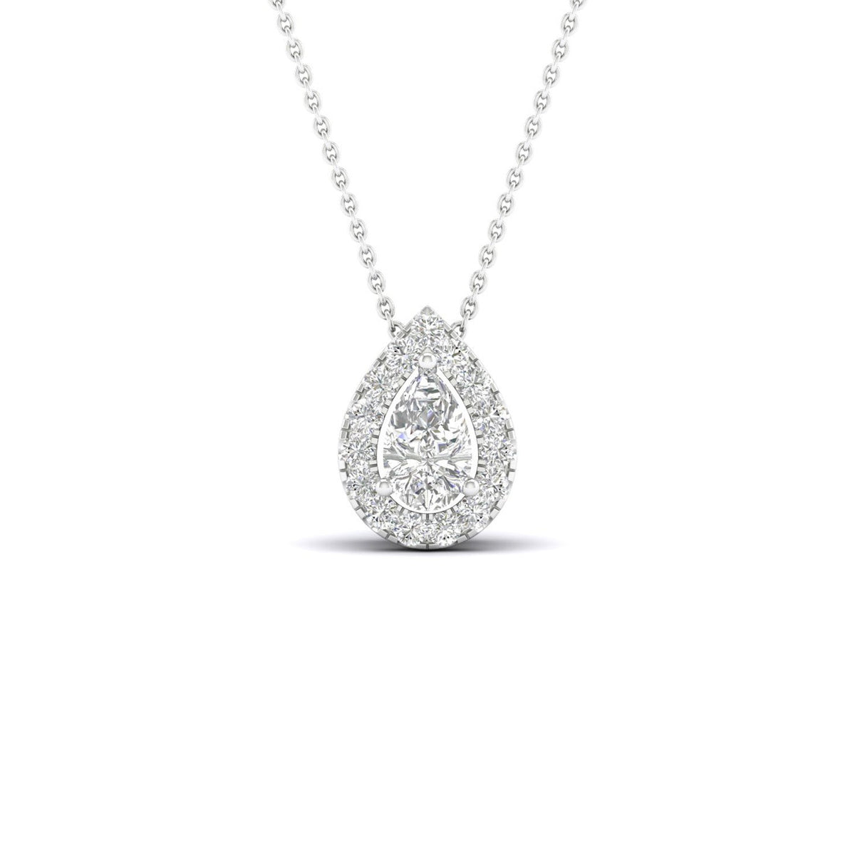 Petite Dewdrop Halo Necklace