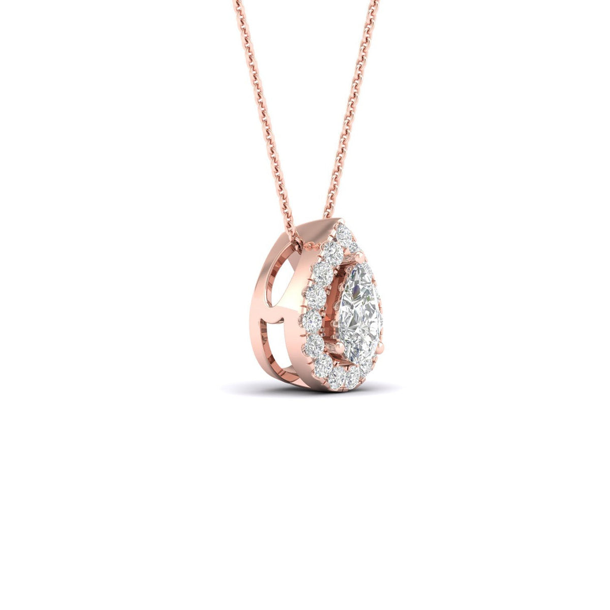 Petite Dewdrop Halo Necklace