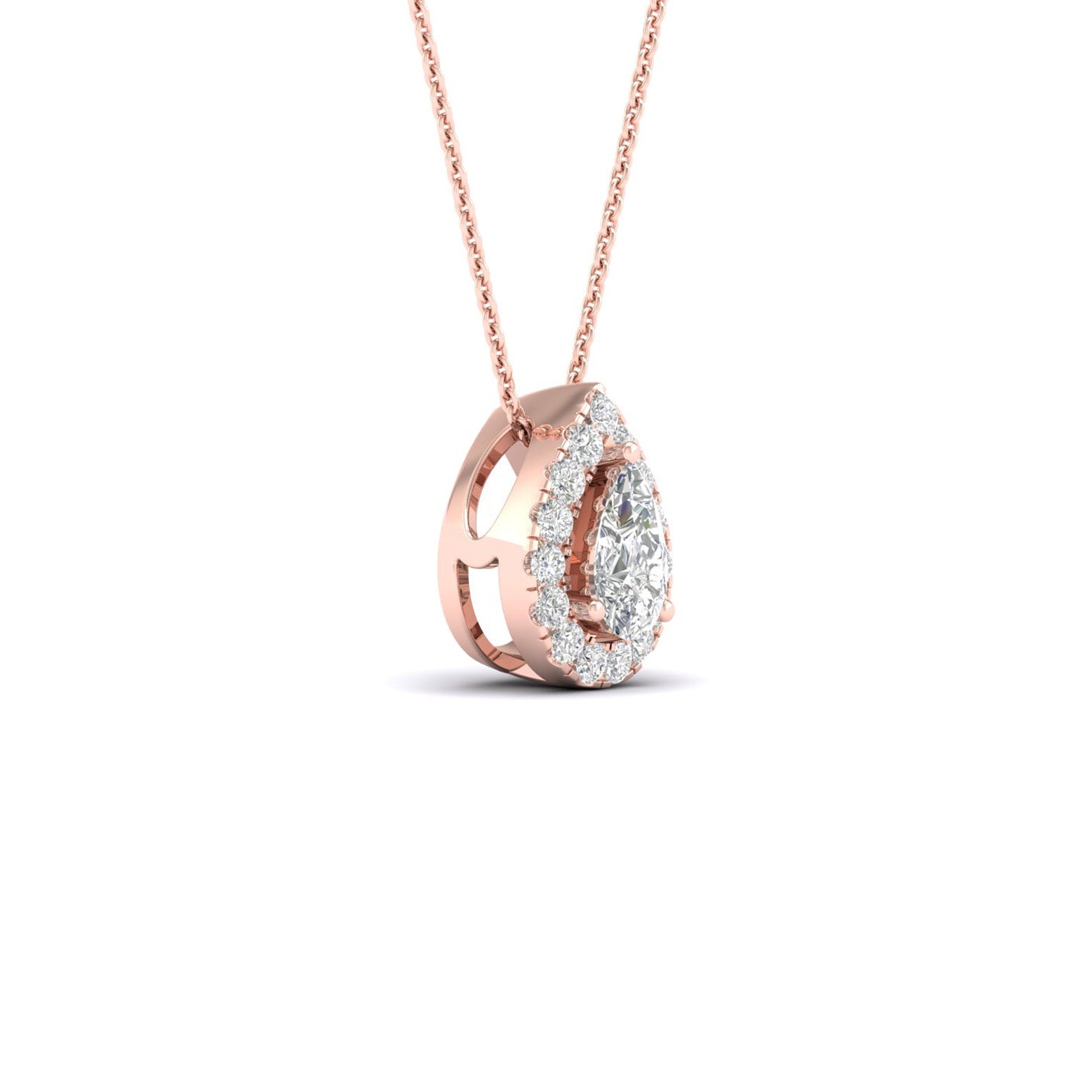 Petite Dewdrop Halo Necklace