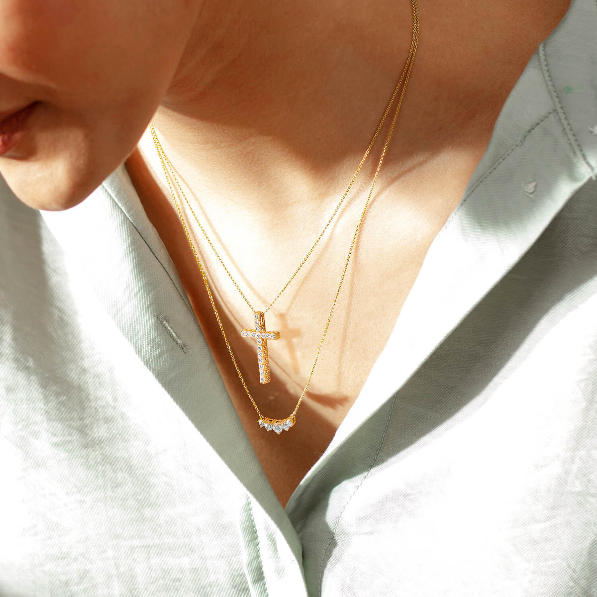 Signature Diamond Cross Necklace