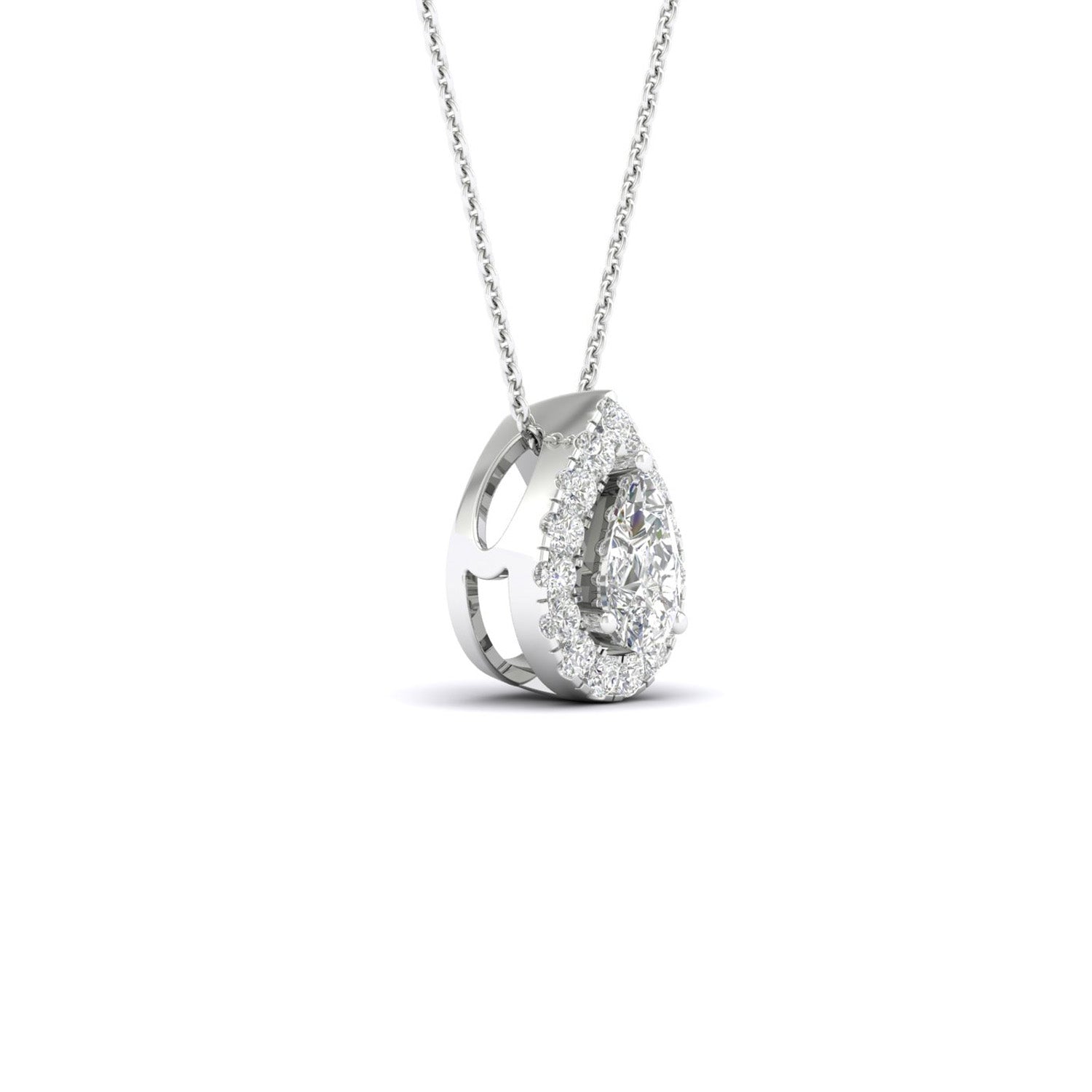 Petite Dewdrop Halo Necklace