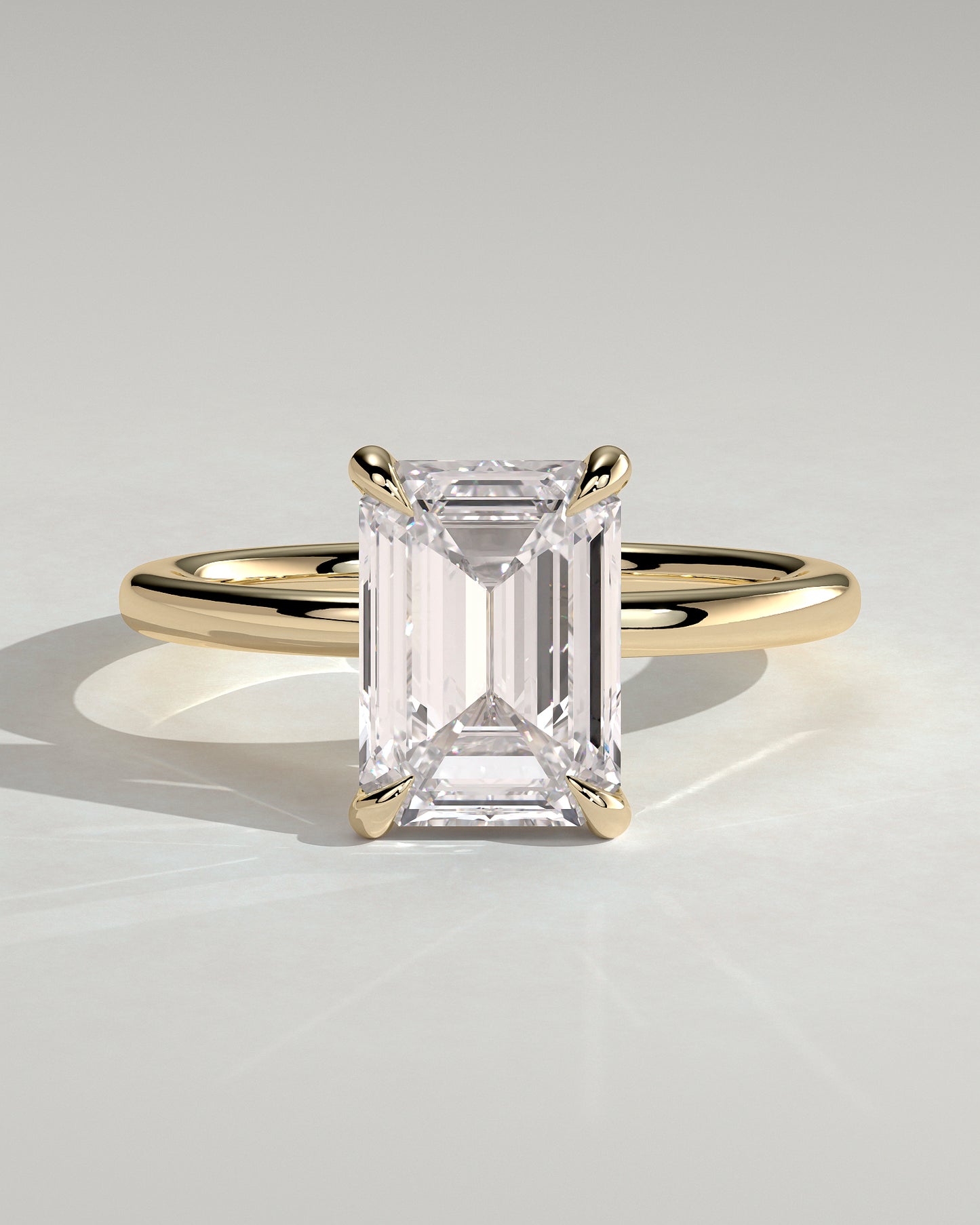 Alina - Emerald Claw Solitaire Engagement Ring - Yellow Gold
