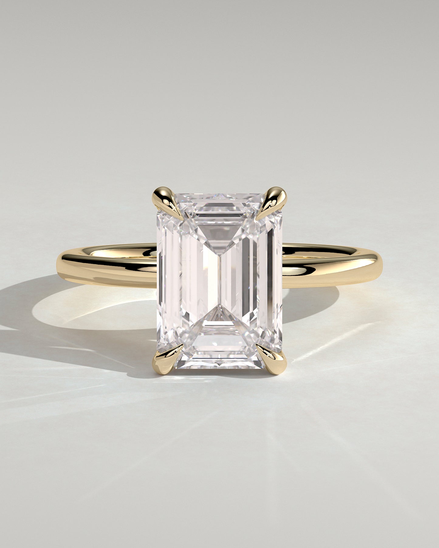 Alina - Emerald Claw Solitaire Engagement Ring - Yellow Gold