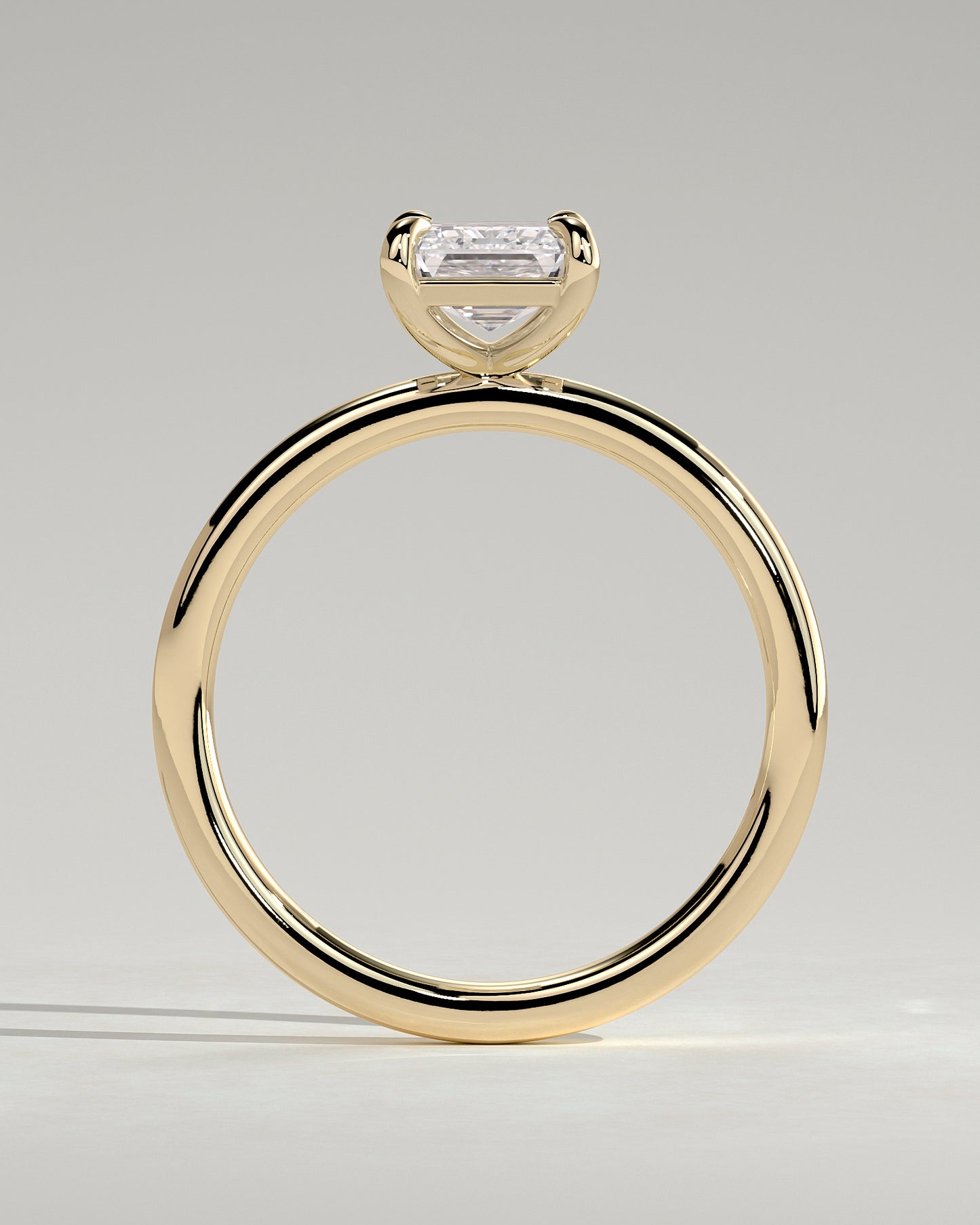 Alina - Emerald Claw Solitaire Engagement Ring - Yellow Gold - Yellow Gold 2ct
