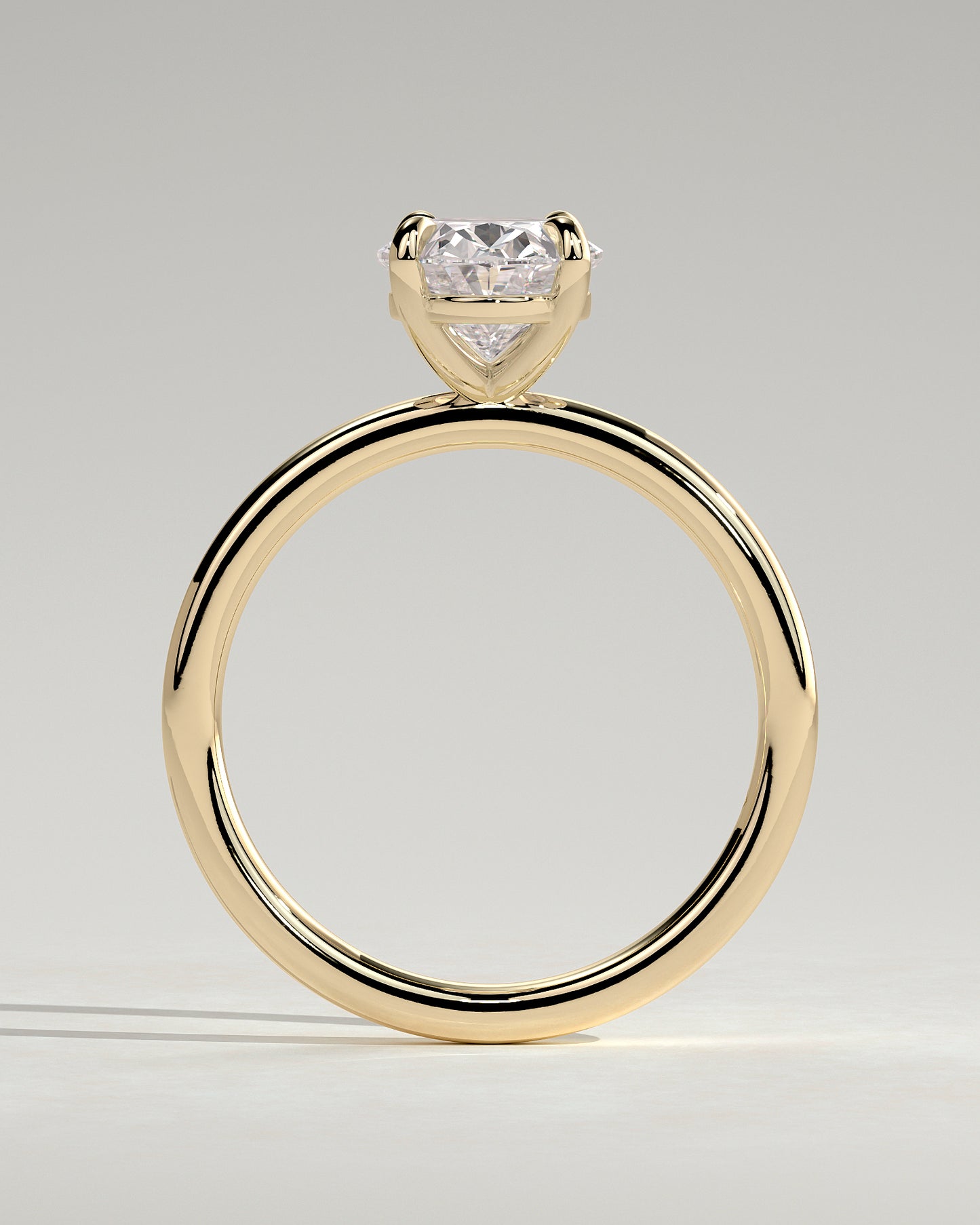 Daisy - Classic Oval Claw Solitaire Engagement Ring - Yellow Gold - Yellow Gold 2ct