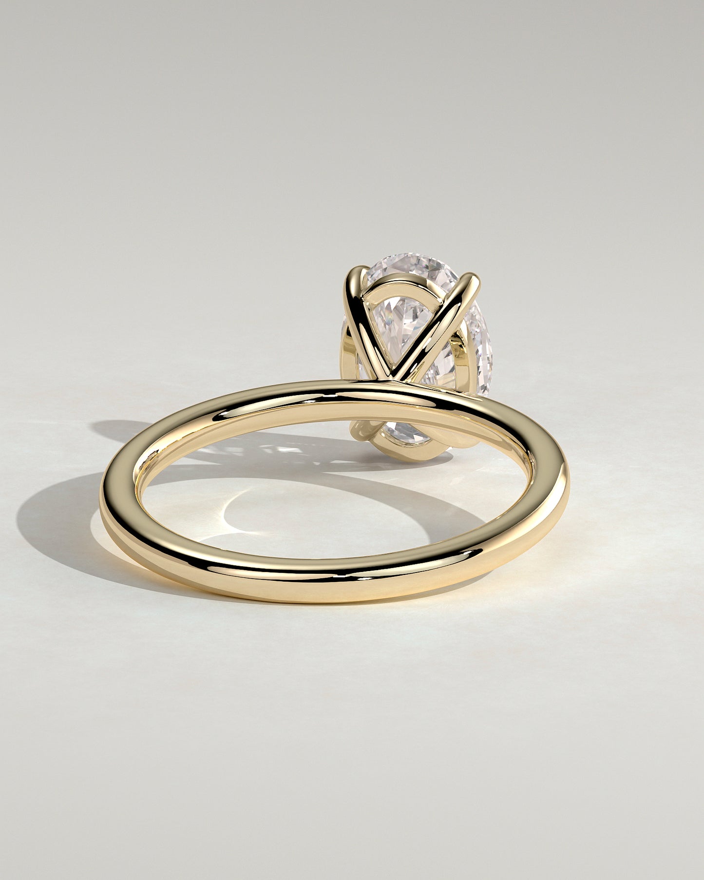 Daisy - Classic Oval Claw Solitaire Engagement Ring - Yellow Gold - Yellow Gold 2ct