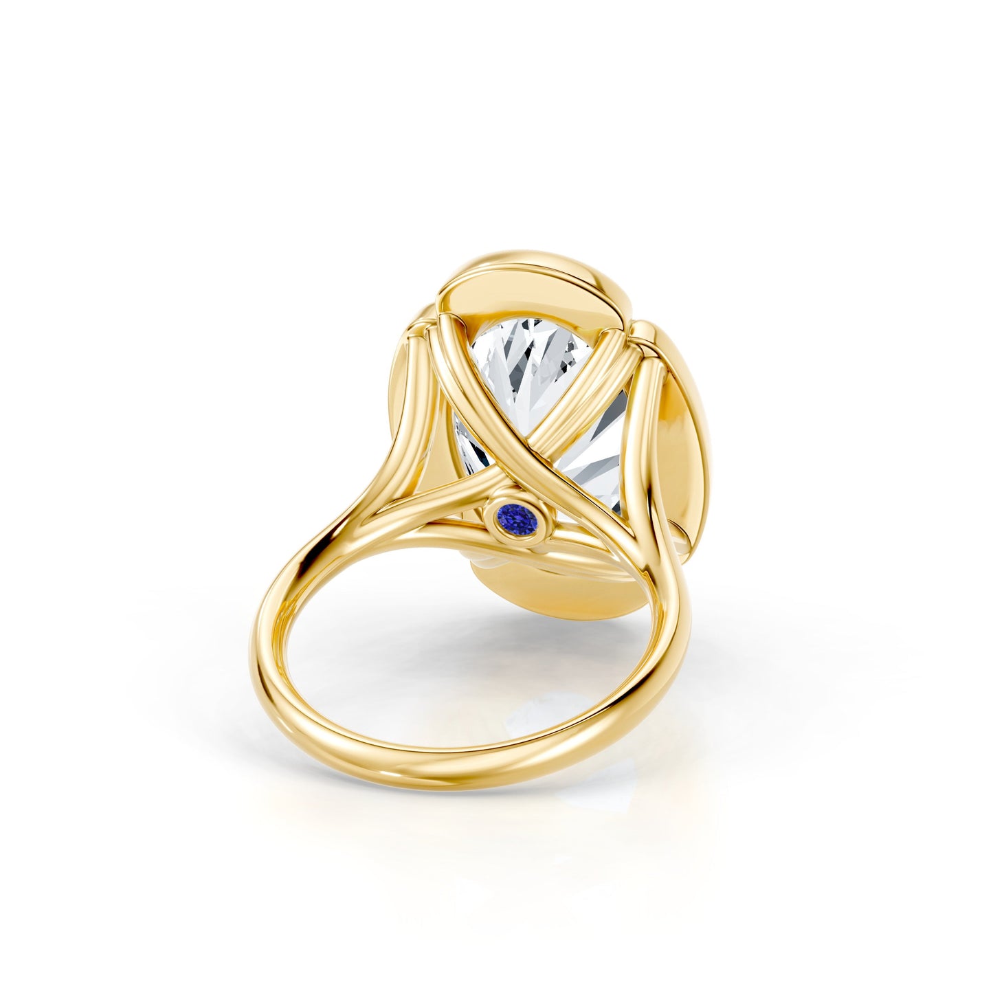 Lara Jewels High Jewellry High Jewelry | Dorée Solitaire Lab Diamond Engagement Ring - Oval - 18k Yellow Gold - Angle View