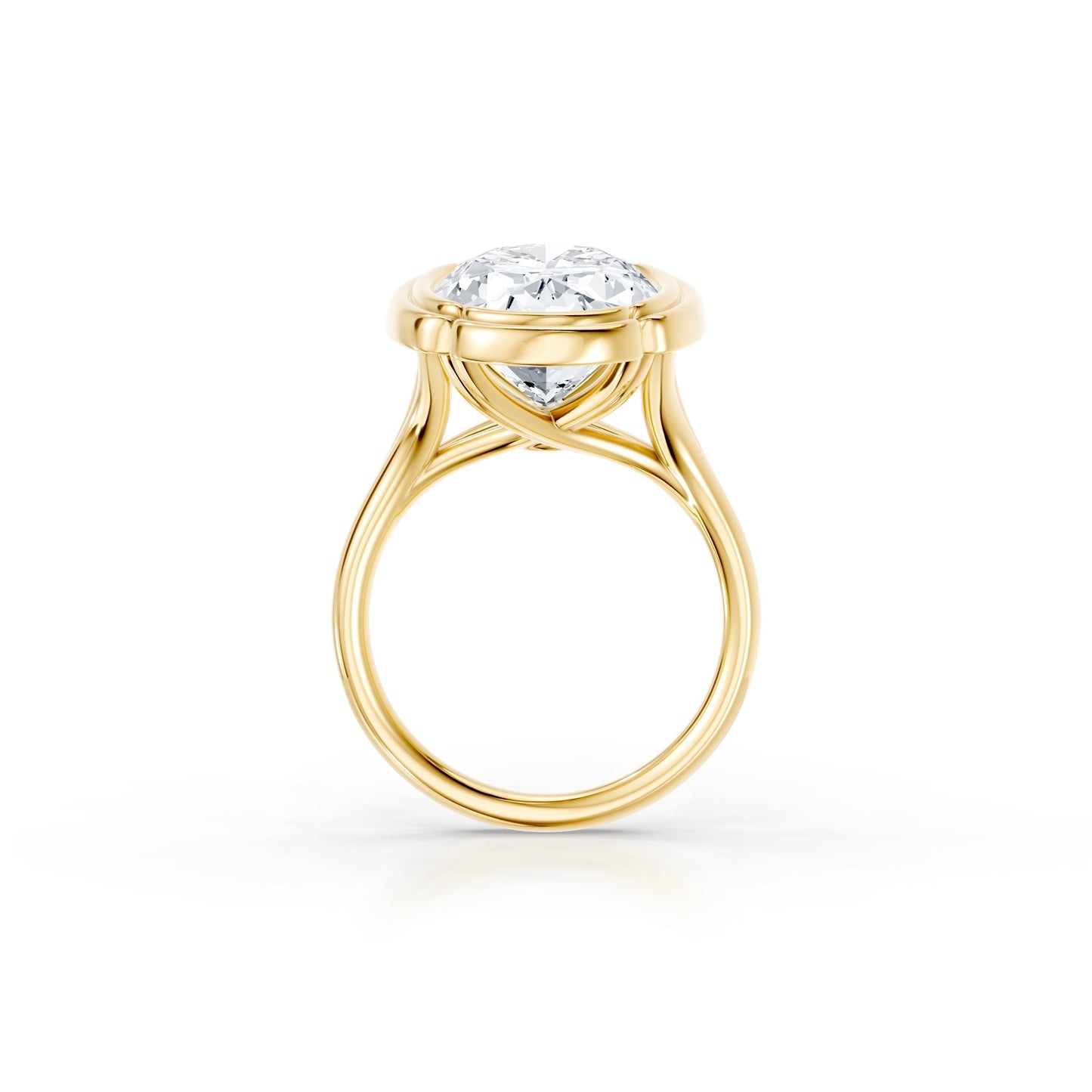 Lara Jewels High Jewellry High Jewelry | Dorée Solitaire Lab Diamond Engagement Ring - Oval - 18k Yellow Gold - Detail View