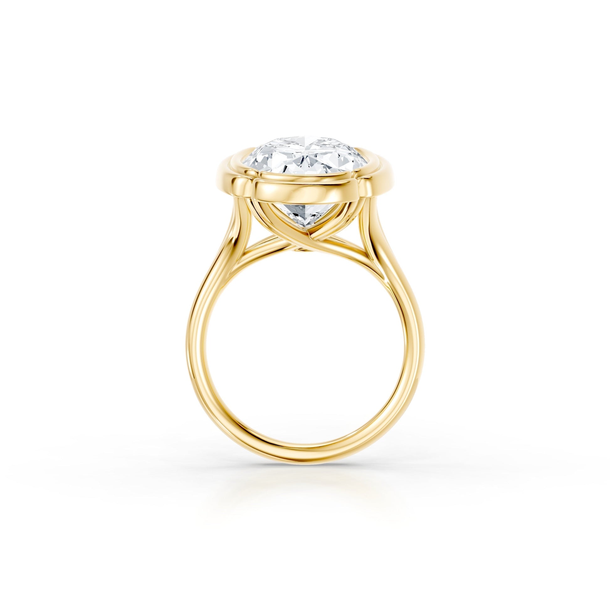 Lara Jewels High Jewellry High Jewelry | Dorée Solitaire Lab Diamond Engagement Ring - Oval - 18k Yellow Gold - Detail View