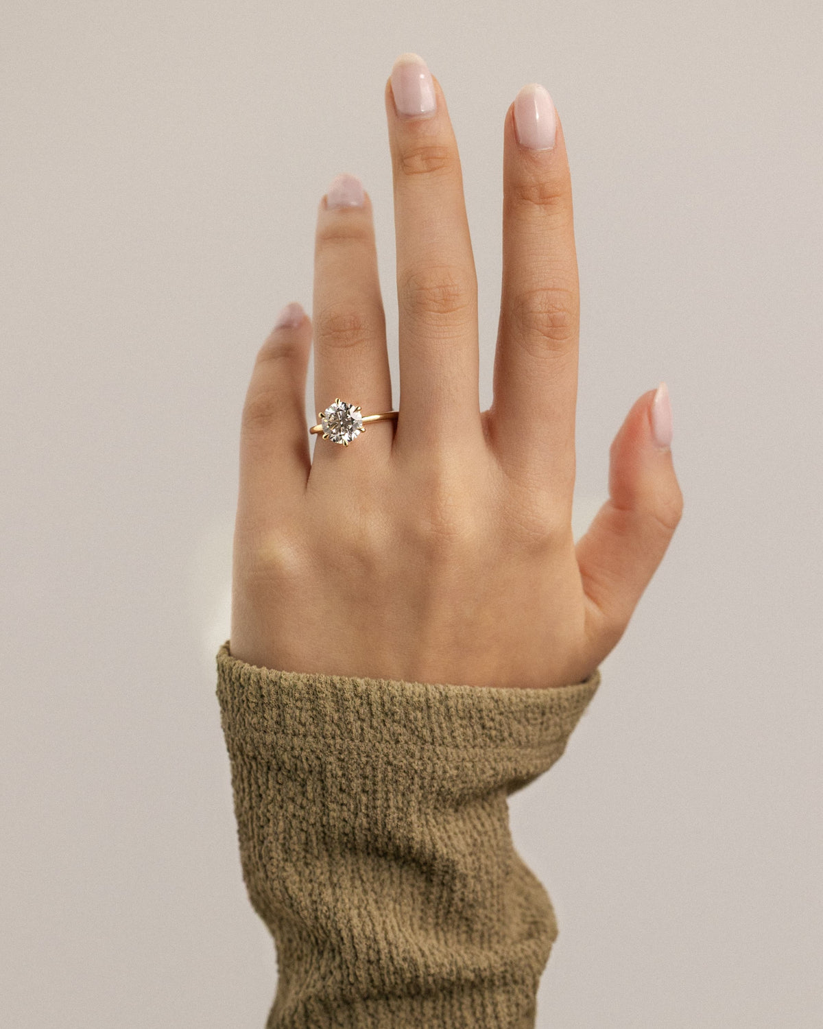 Louise - Round Claw Solitaire Engagement Ring - Yellow Two-Tone