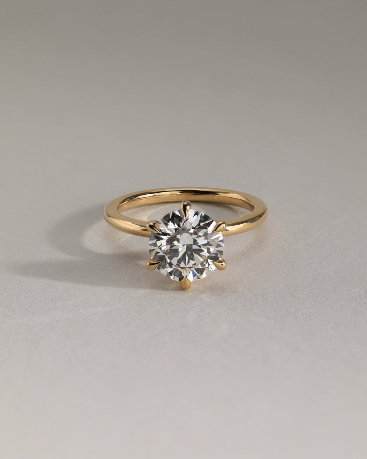Louise - Round Claw Solitaire Engagement Ring - Platinum