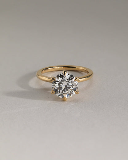 Louise - Round Claw Solitaire Engagement Ring - Rose Gold