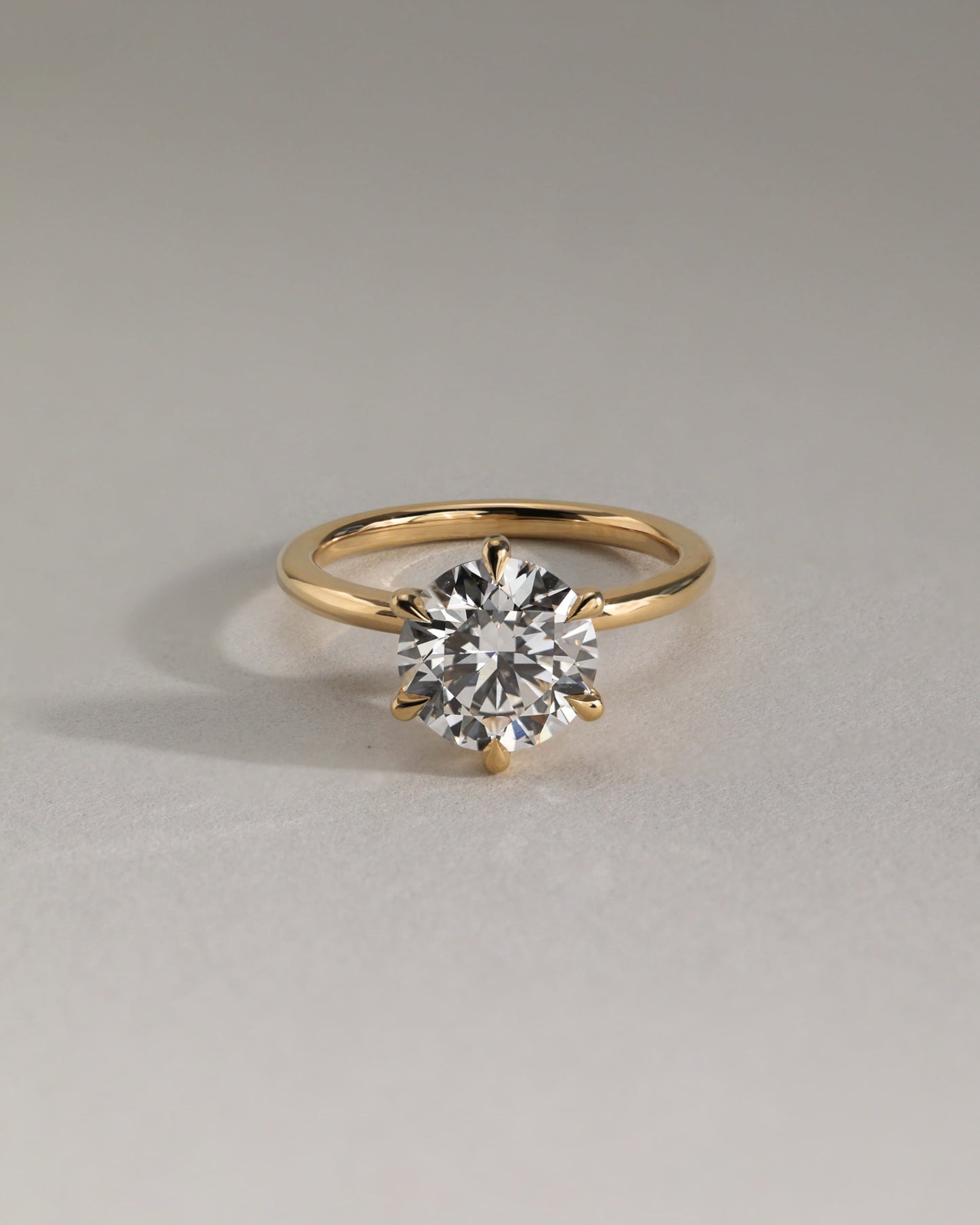 Louise - Round Claw Solitaire Engagement Ring - Yellow Two-Tone