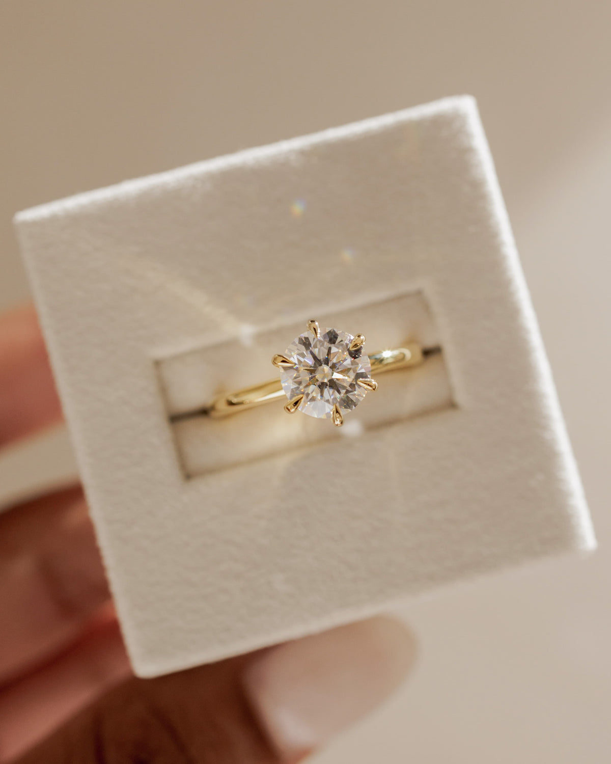 Louise - Round Claw Solitaire Engagement Ring - Rose Gold