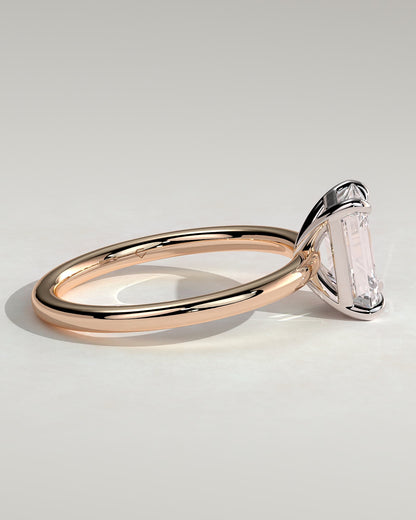 Alina - Emerald Claw Solitaire Engagement Ring - Rose Two-Tone - rose two-tone - Lara Jewels