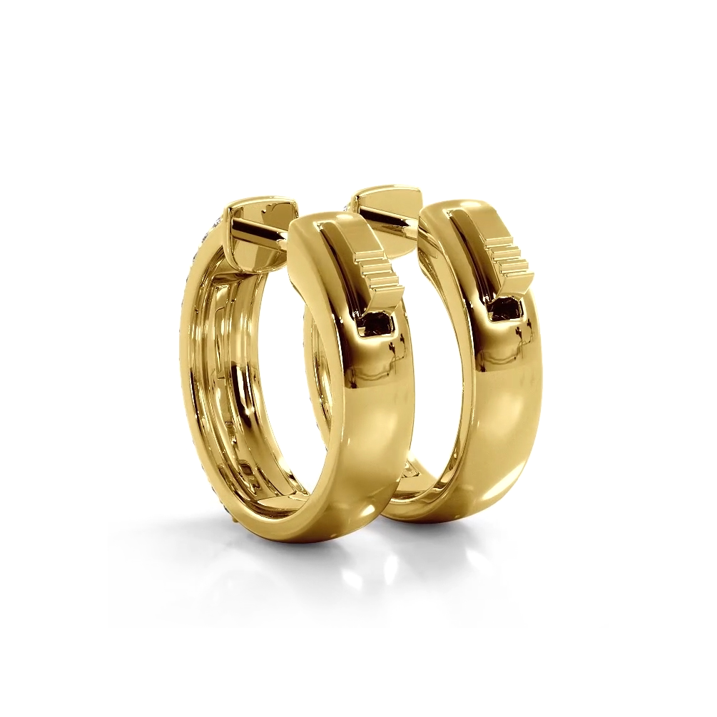 0.70 ctw. Three Row Huggie Diamond Hoop Earrings - 14K Rose Gold - E-F Color VS1-VS2 Clarity