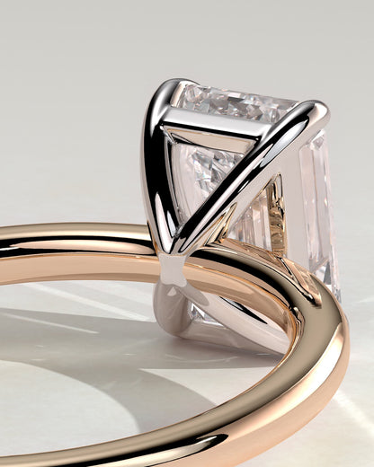 Alina - Emerald Claw Solitaire Engagement Ring - Rose Two-Tone - rose two-tone - Lara Jewels