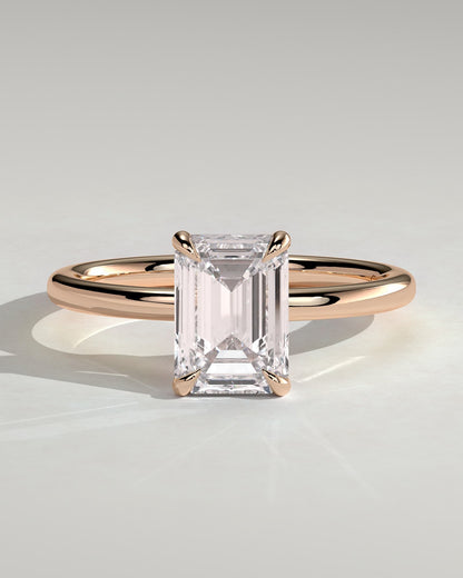 Alina - Emerald Claw Solitaire Engagement Ring - Rose Gold - rose gold - Lara Jewels