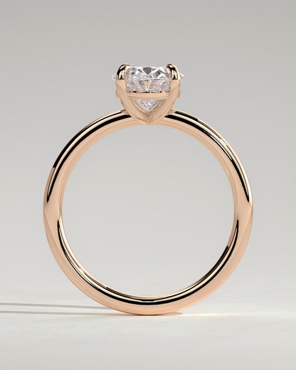 Daisy - Classic Oval Claw Solitaire Engagement Ring - Rose Gold