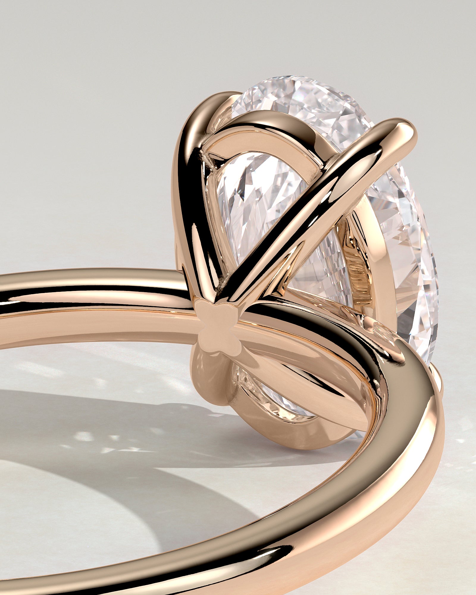 Daisy - Classic Oval Claw Solitaire Engagement Ring - Rose Gold - Rose Gold 2ct