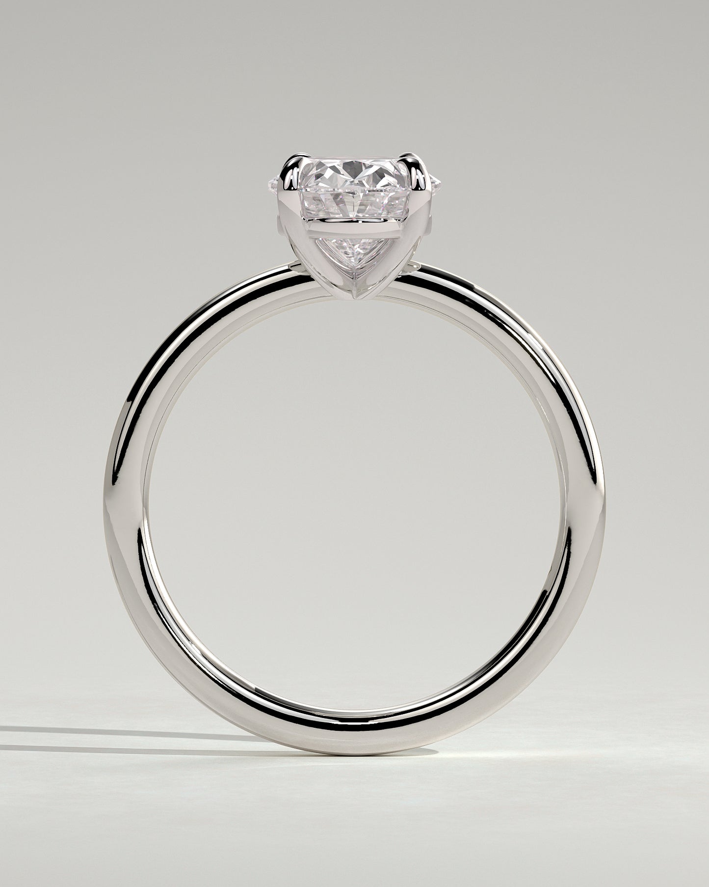 Daisy - Classic Oval Claw Solitaire Engagement Ring - Platinum - White Gold / Platinum 2ct