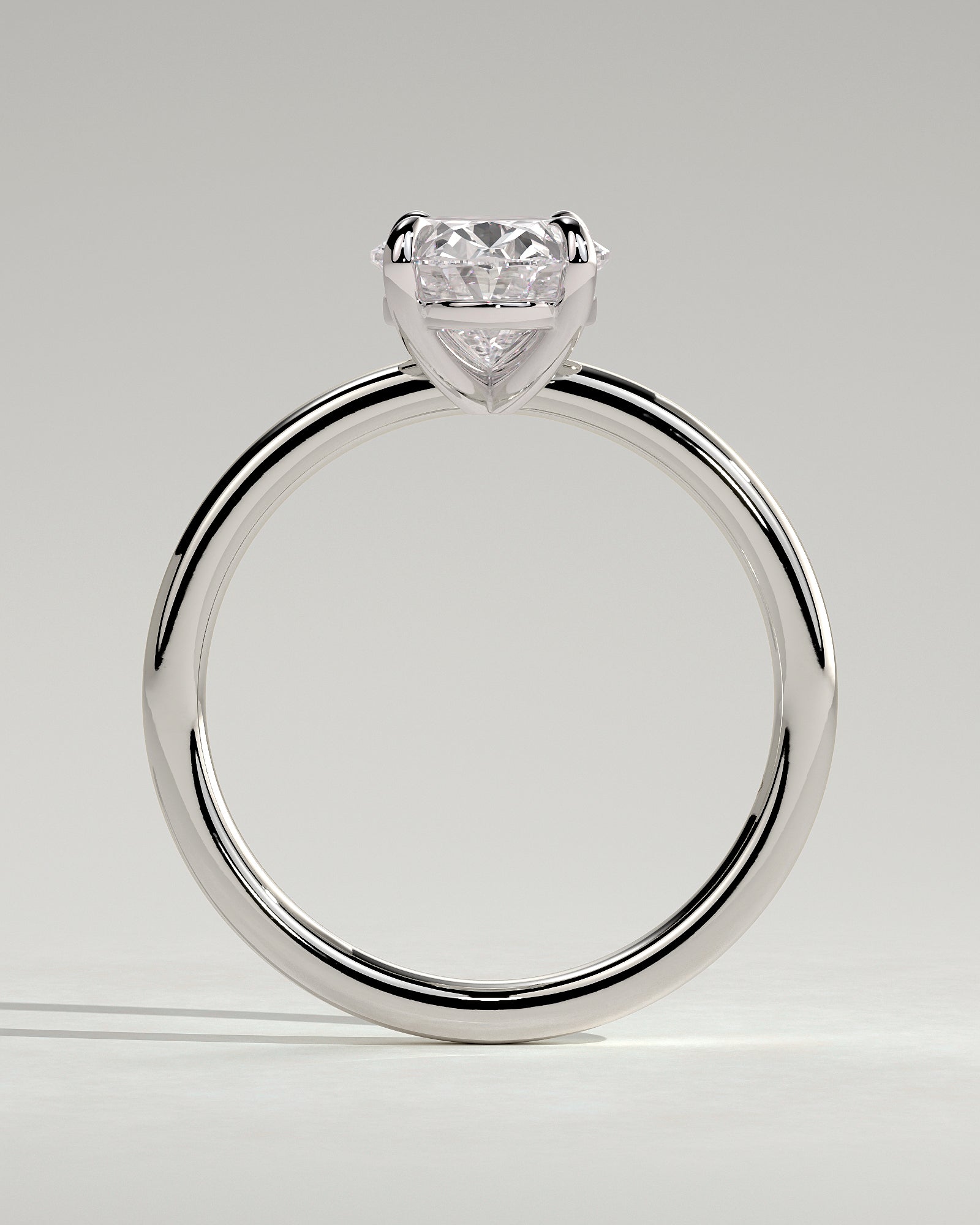 Daisy - Classic Oval Claw Solitaire Engagement Ring - Platinum - White Gold / Platinum 2ct