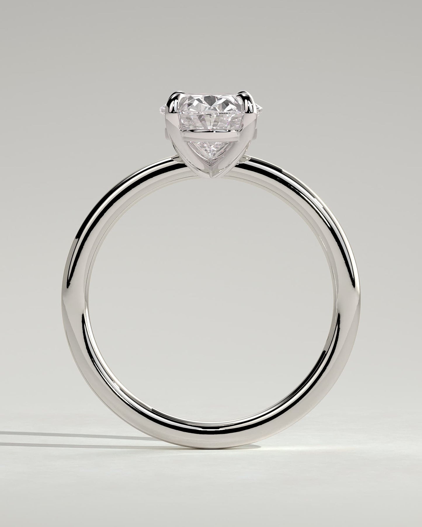 Daisy - Classic Oval Claw Solitaire Engagement Ring - White Gold