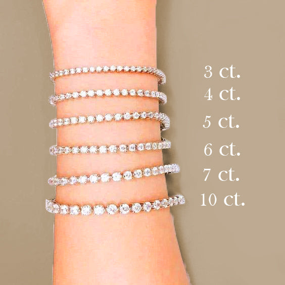 Three Prong Classic Diamond Tennis Bracelet - 14K White Gold - 2 Carat Total Weight