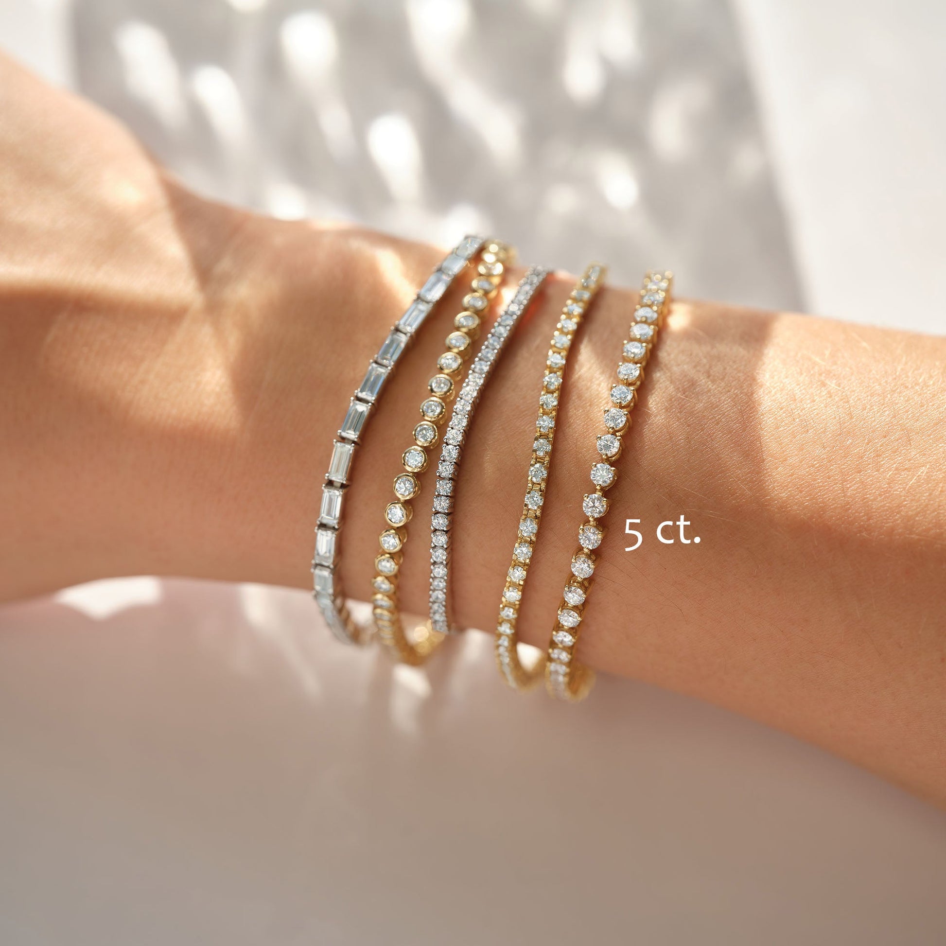 Three Prong Classic Diamond Tennis Bracelet - 14K White Gold - 2 Carat Total Weight