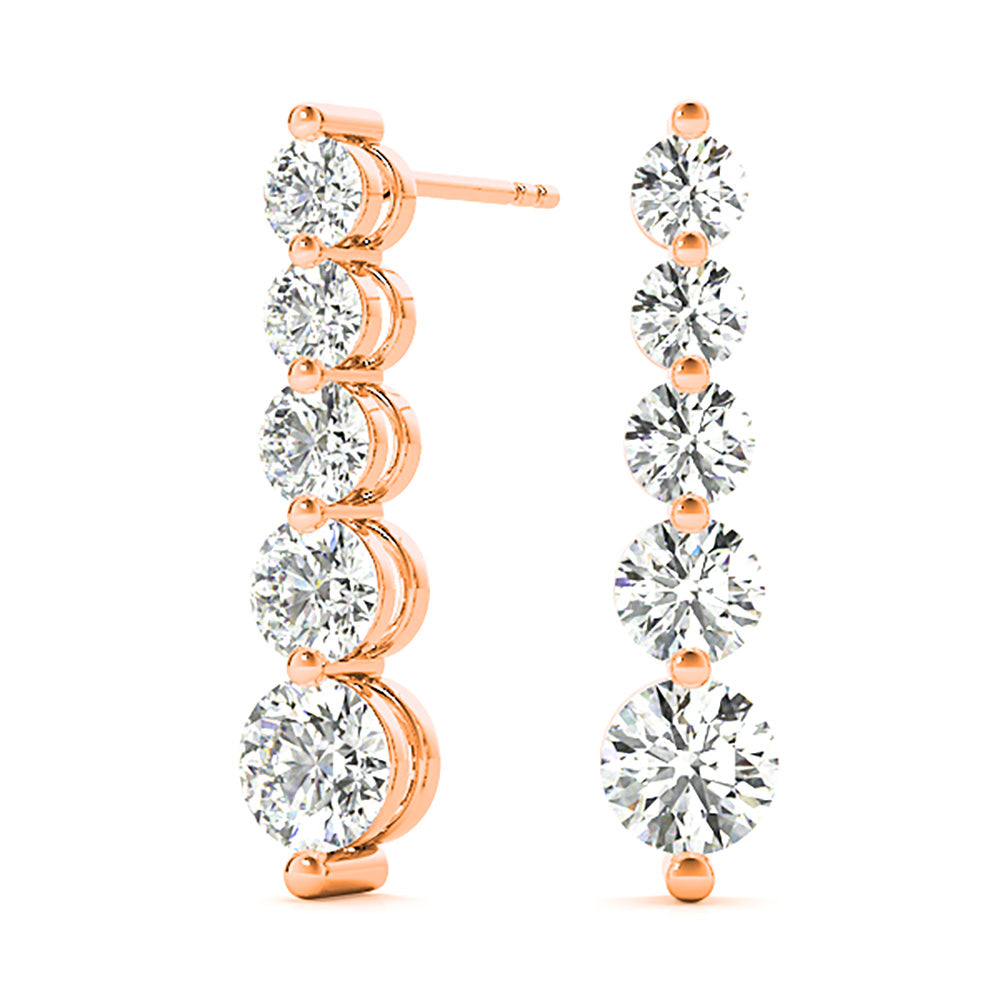 2.00 ctw Diamond Drop Earrings Journey Style