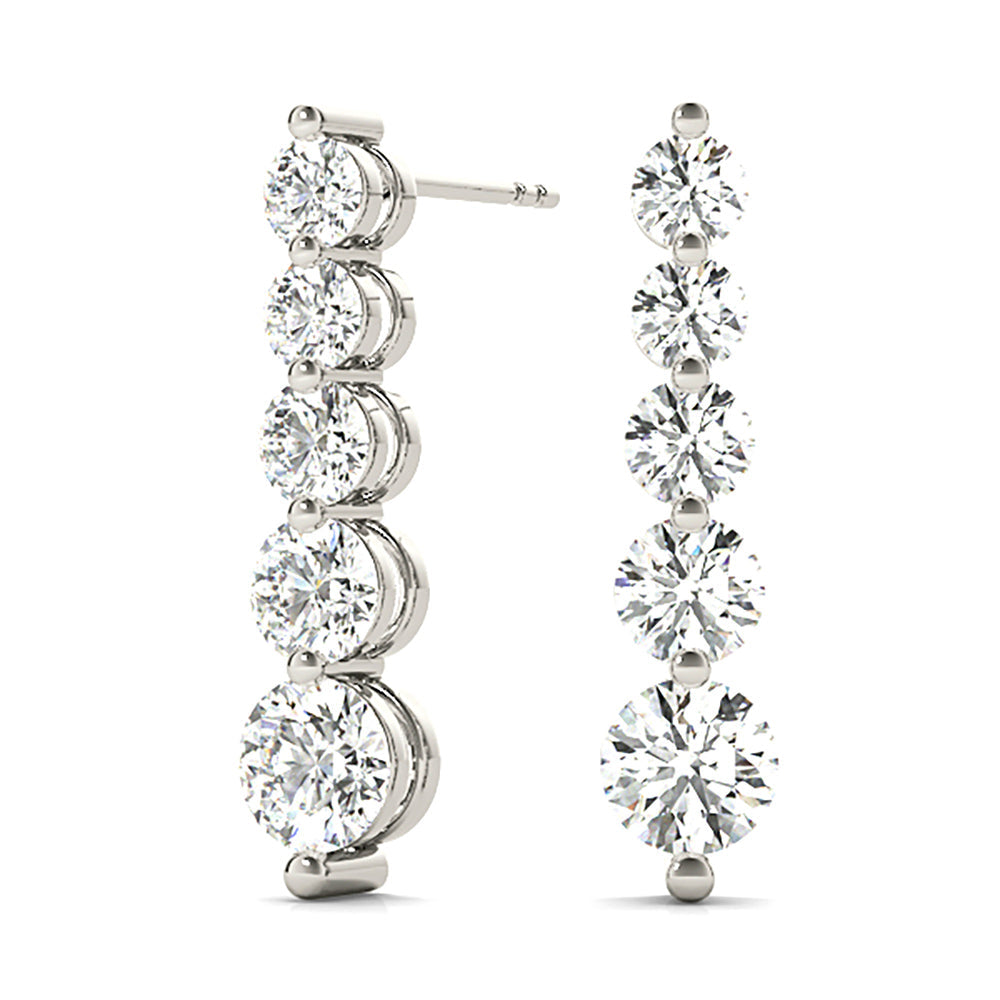 2.00 ctw Diamond Drop Earrings Journey Style