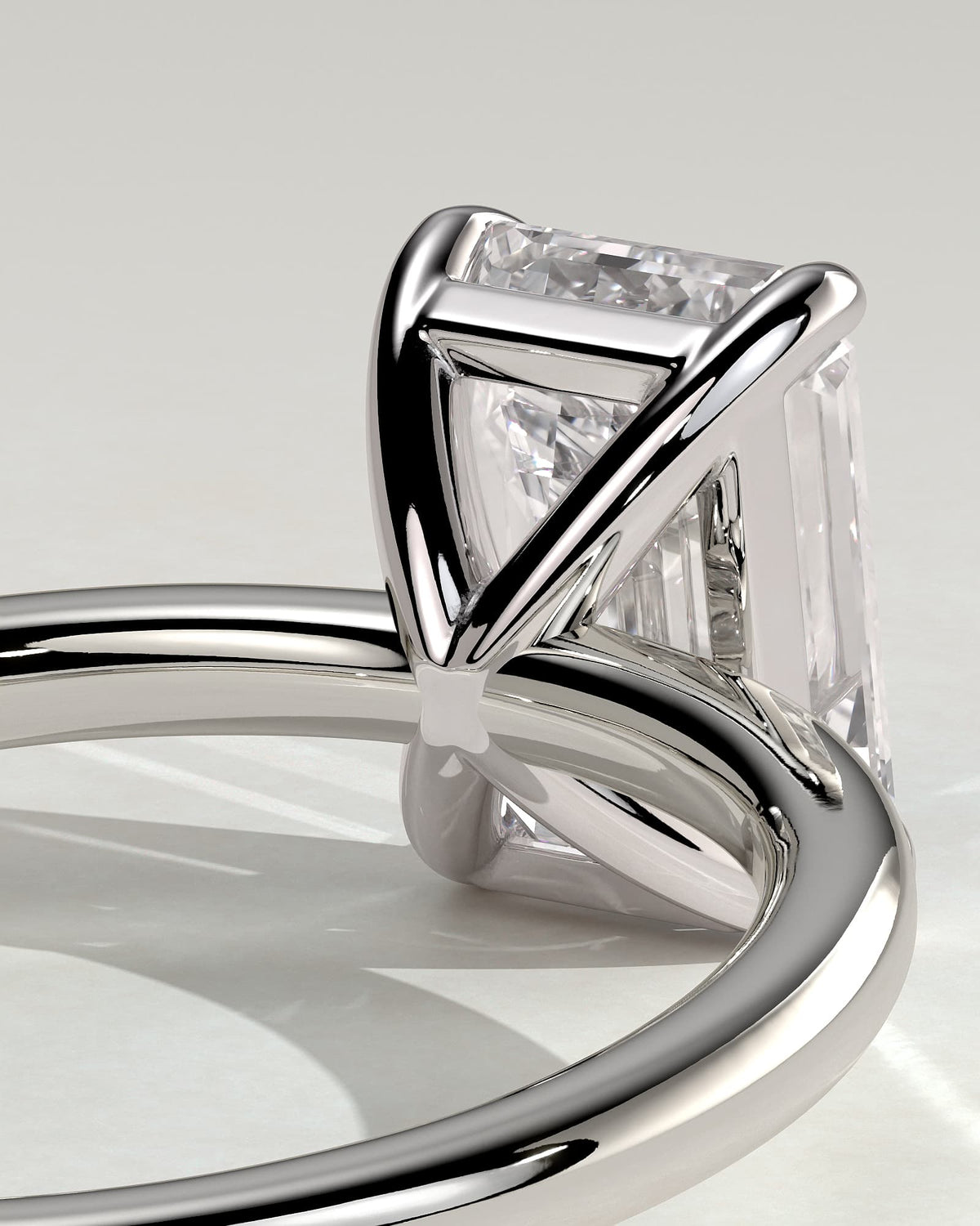 Alina - Emerald Claw Solitaire Engagement Ring - White Gold - white gold - Lara Jewels