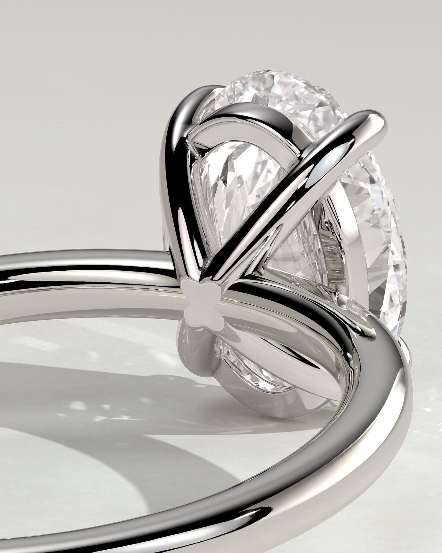 Daisy - Classic Oval Claw Solitaire Engagement Ring - White Gold