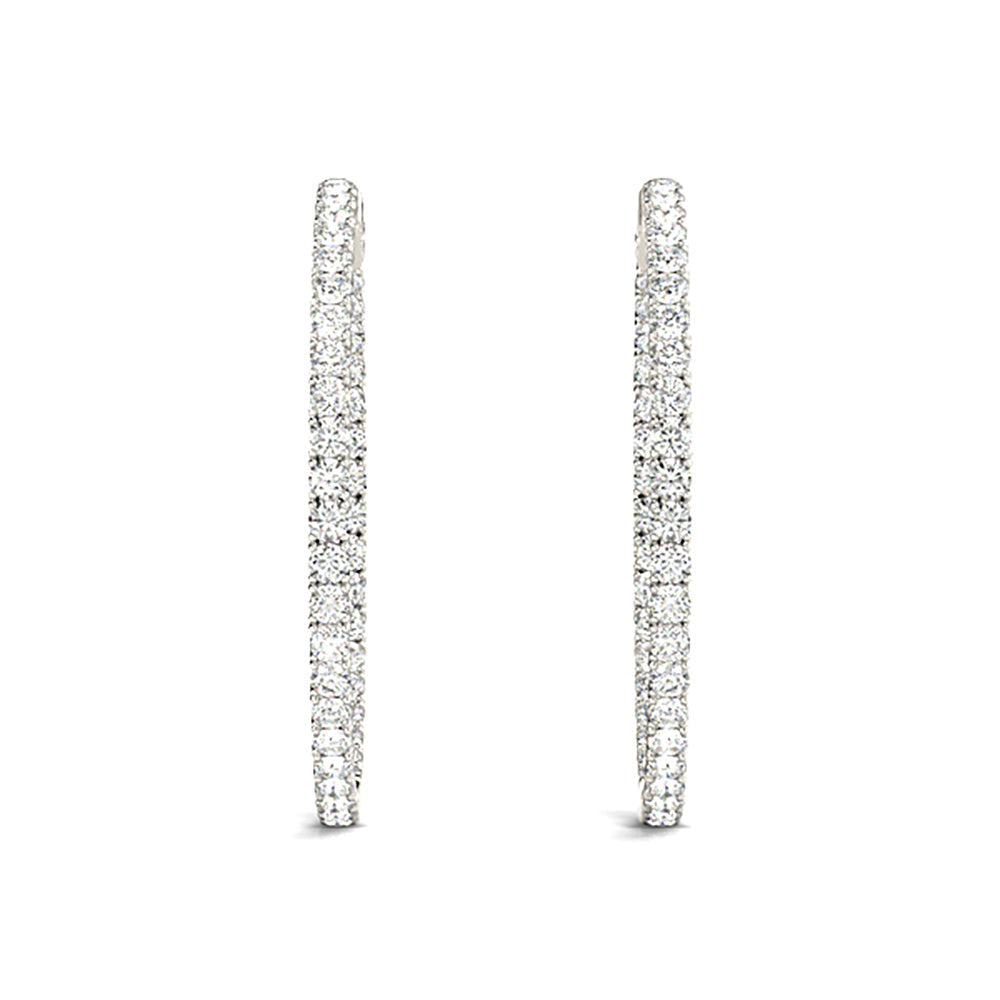 Inside-Out 2.00 ctw Diamond Hoop Earrings - 14K Yellow Gold - G-H Color SI1-SI2 Clarity