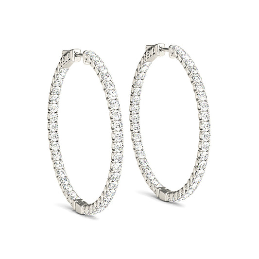 Inside-Out 2.00 ctw Diamond Hoop Earrings