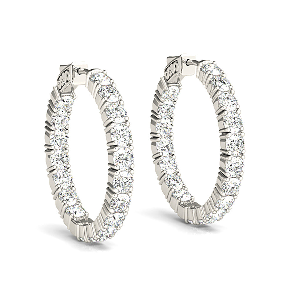 Classic 6.00 ctw Diamond Hoop Earrings Inside-Out