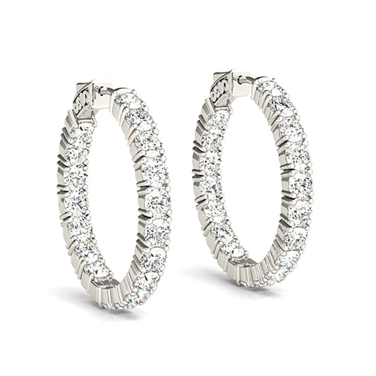 Classic 6.00 ctw Diamond Hoop Earrings Inside-Out