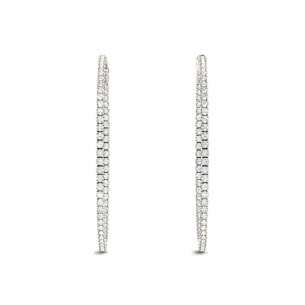Inside-Out 1.25 ctw Diamond Hoop Earrings "U" Prong Set - 14K Yellow Gold - E-F Color VS1-VS2 Clarity