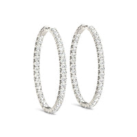 Classic 6.00 ctw Diamond Hoop Earrings Inside-Out Modern Style