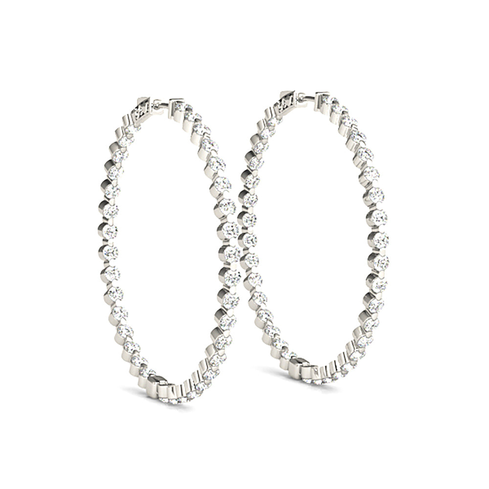 6.0 ct. Floating Diamond Hoop Earrings Inside-Out Style