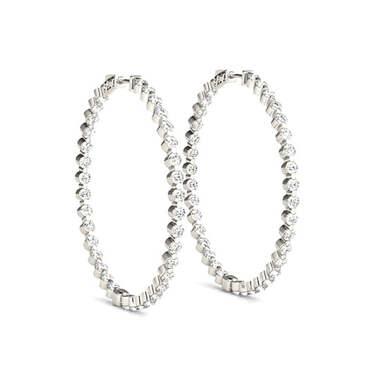 6.0 ct. Floating Diamond Hoop Earrings Inside-Out Style