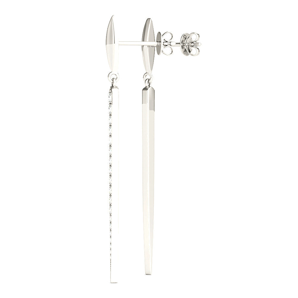 1.25 ctw Diamond Linear Drop Earrings - 14K Rose Gold