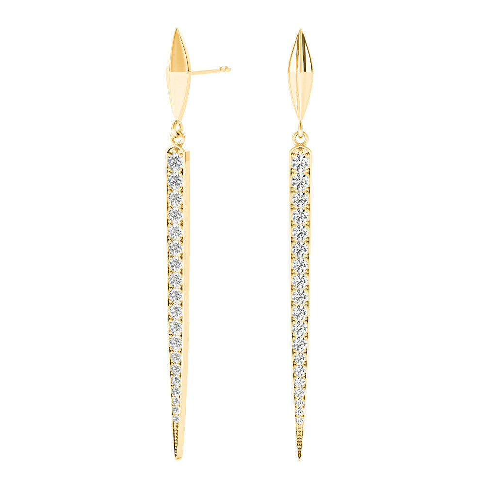 1.25 ctw Diamond Linear Drop Earrings - 18K Rose Gold