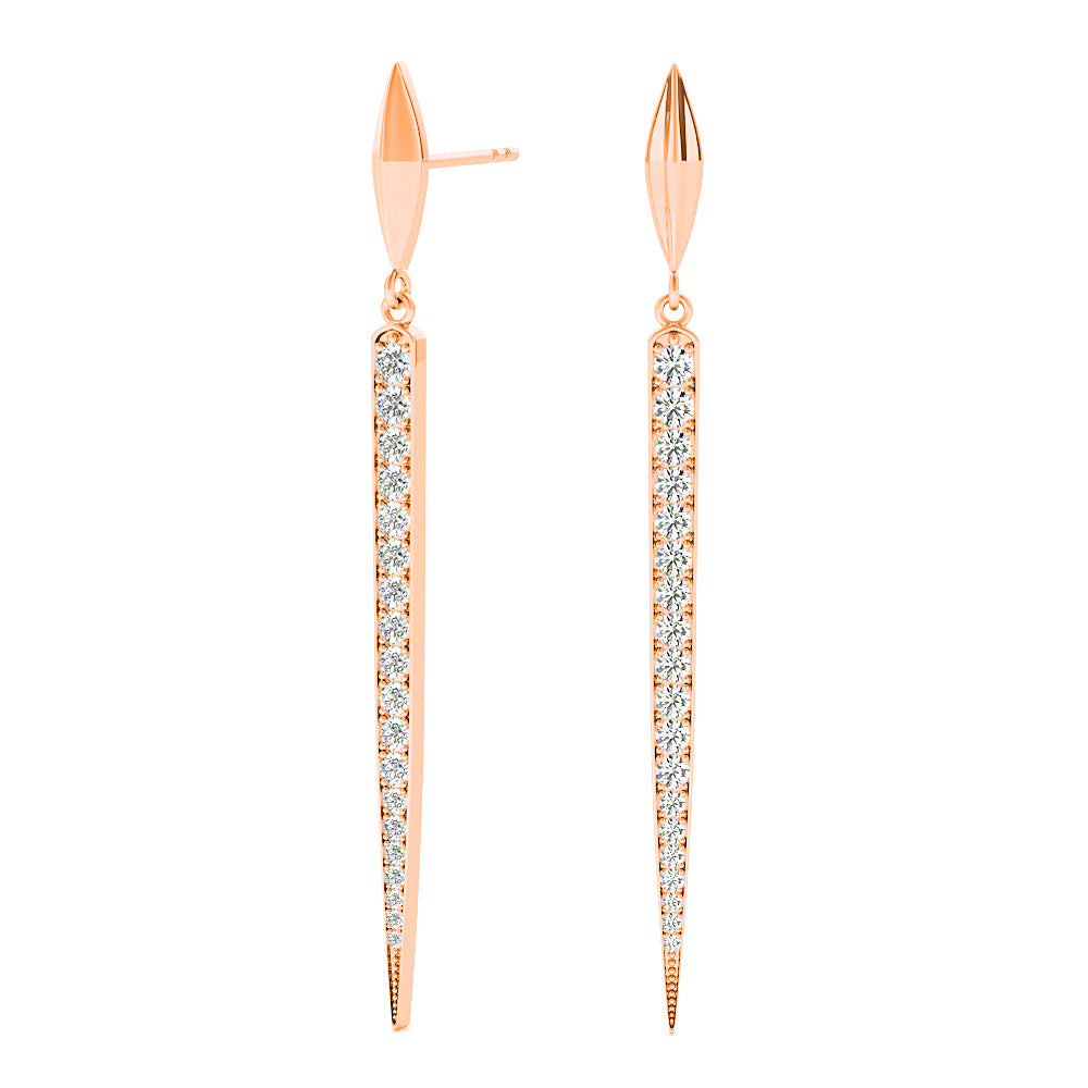 1.25 ctw Diamond Linear Drop Earrings - Platinum 950