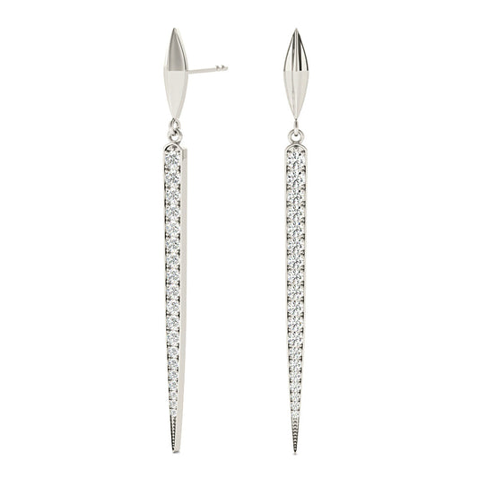 1.25 ctw Diamond Linear Drop Earrings
