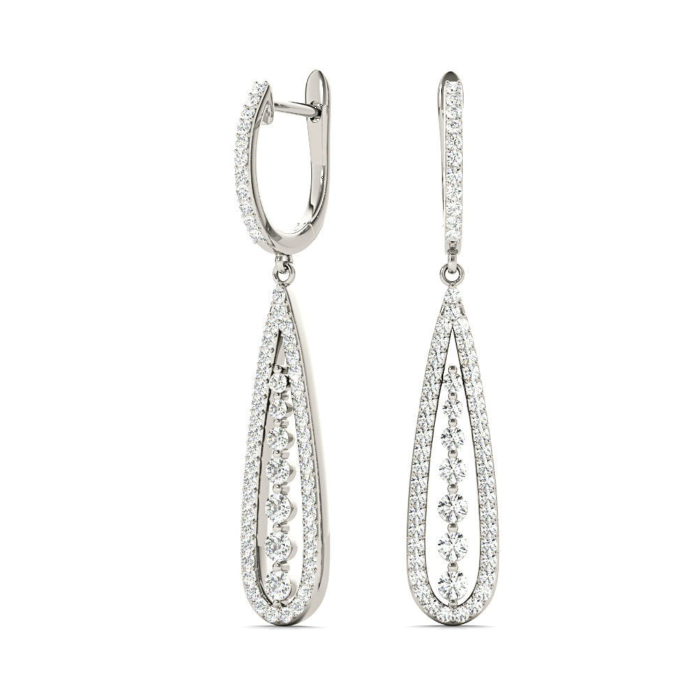 0.75 ctw Diamond Modern Tear Drop Shape Earrings